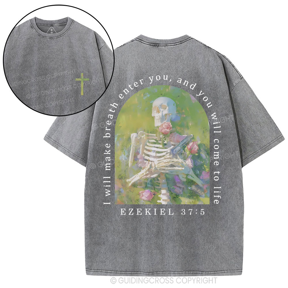 I Will Make Breath Enter You Christian Washed T-Shirt