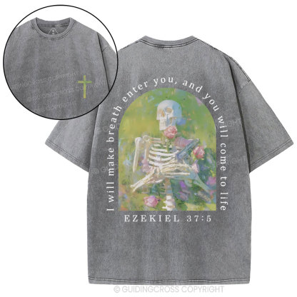 I Will Make Breath Enter You Christian Washed T-Shirt