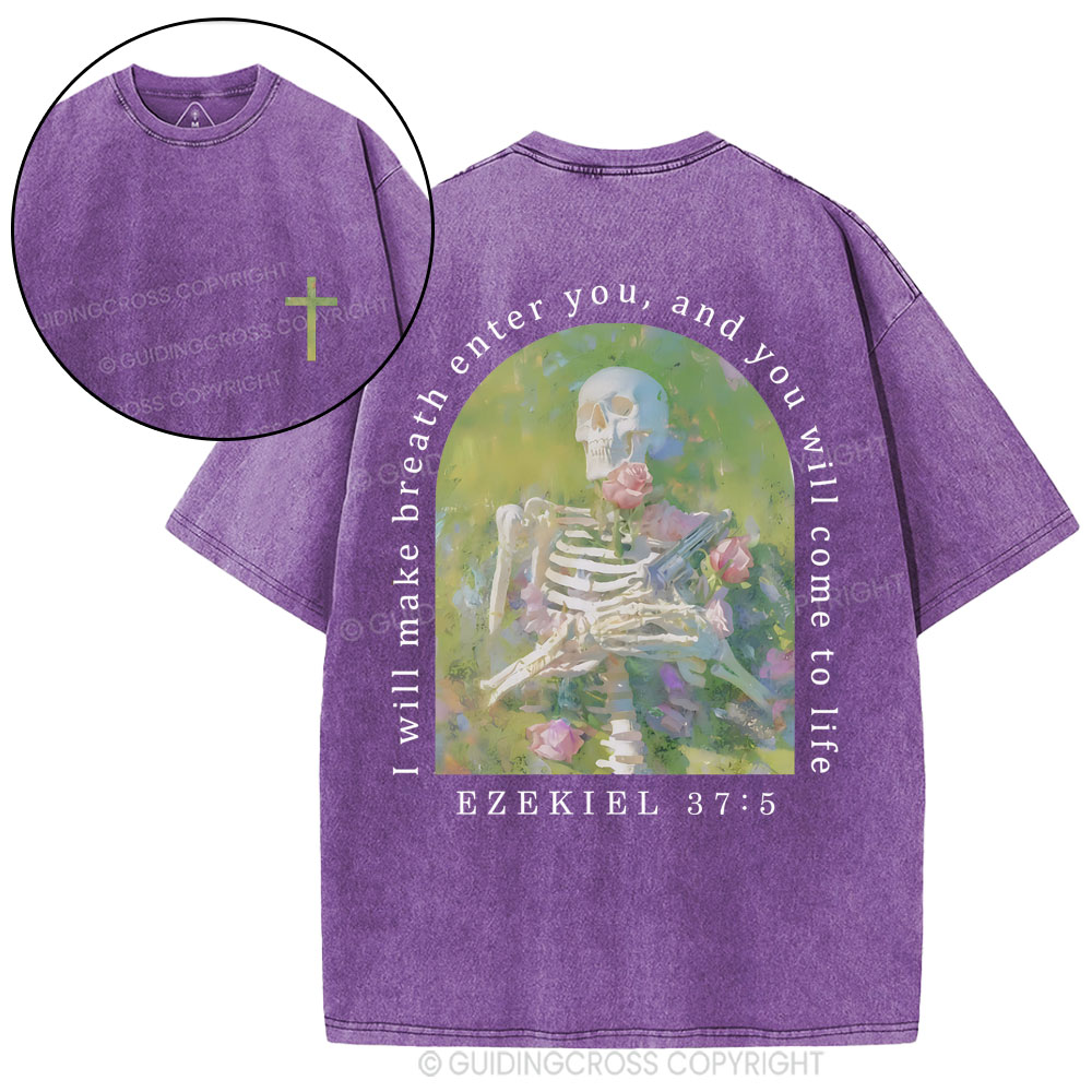 I Will Make Breath Enter You Christian Washed T-Shirt