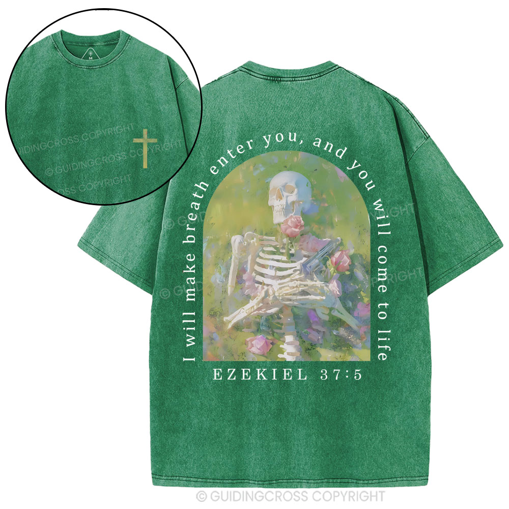 I Will Make Breath Enter You Christian Washed T-Shirt