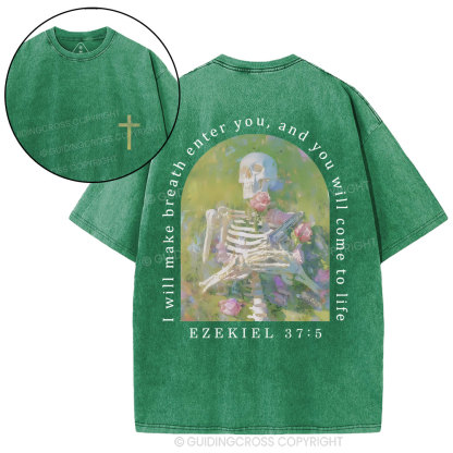 I Will Make Breath Enter You Christian Washed T-Shirt