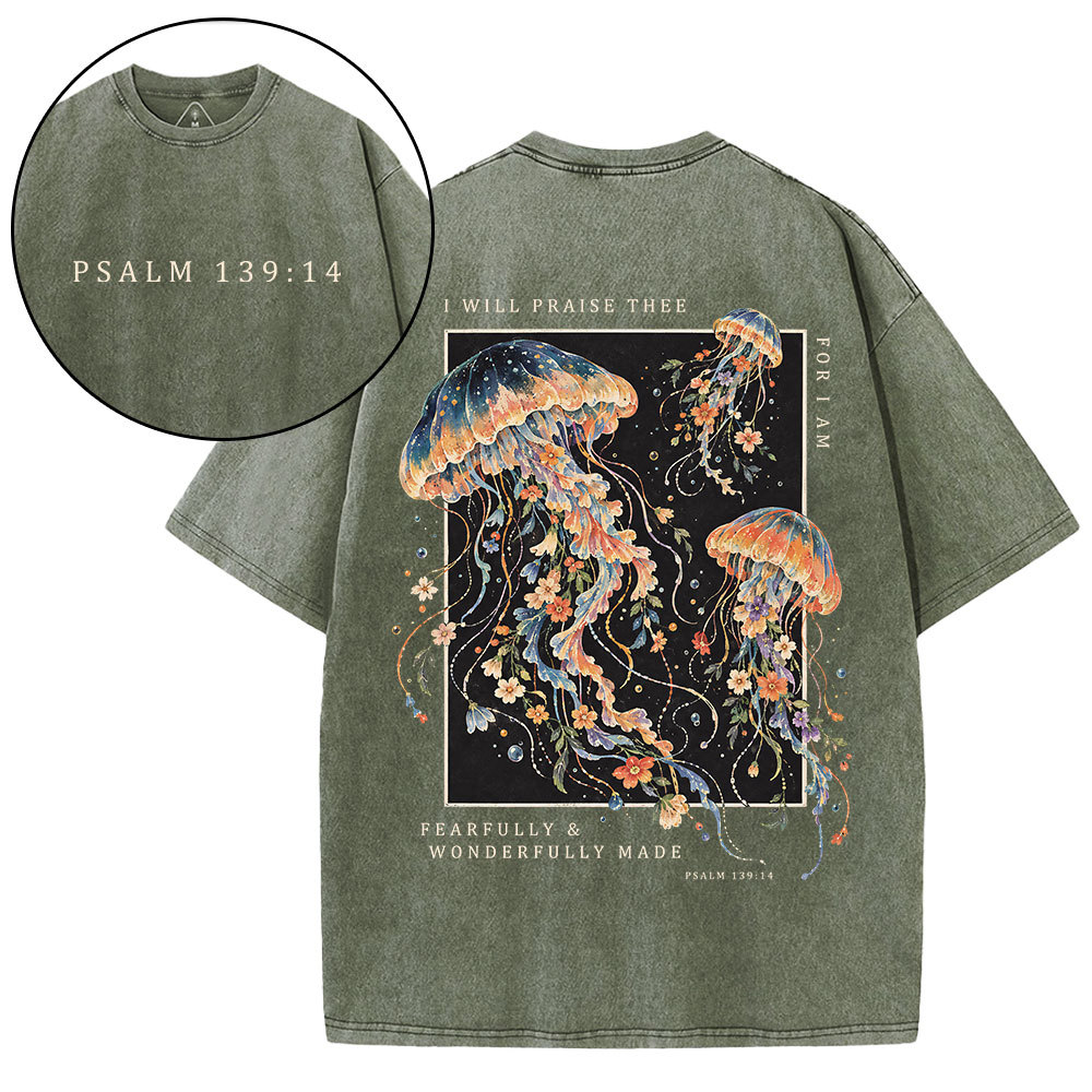 I Will Praise Thee Christian Washed T-Shirt