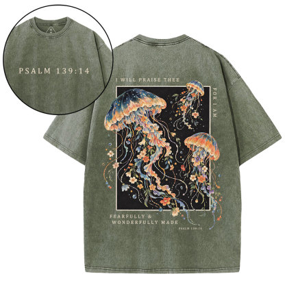 I Will Praise Thee Christian Washed T-Shirt