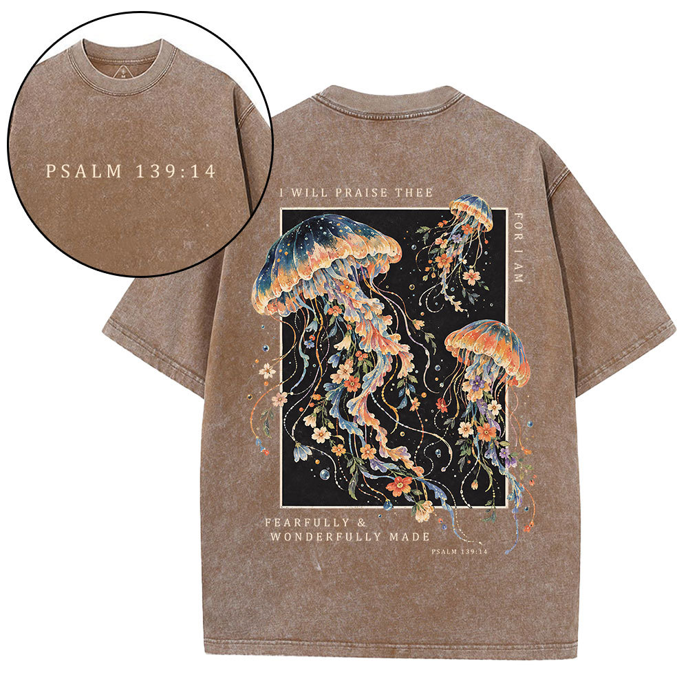 I Will Praise Thee Christian Washed T-Shirt