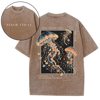 I Will Praise Thee Christian Washed T-Shirt