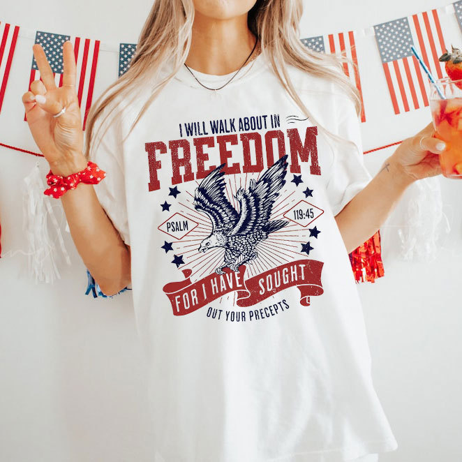 I Will Walk About In Freedom Christian T-Shirt