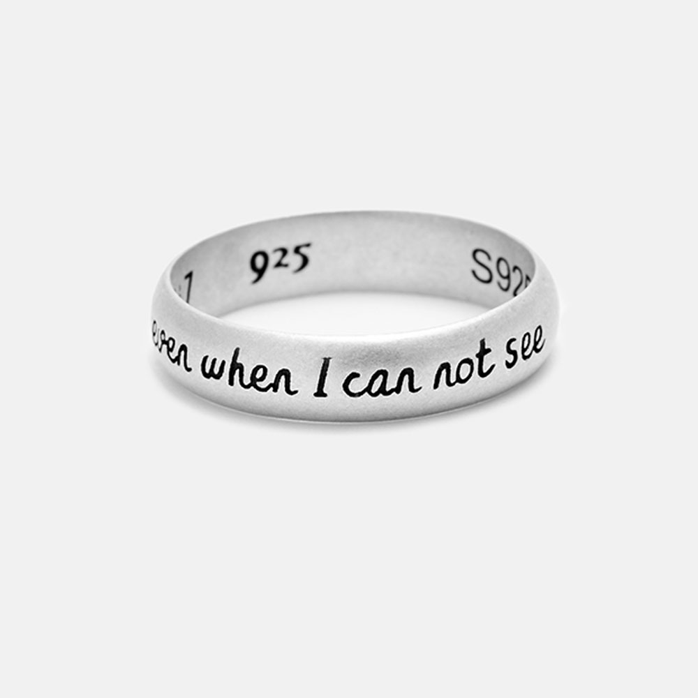 I Will Walk By Faith Even I Can't See Christian 925 Sterling Silver Ring