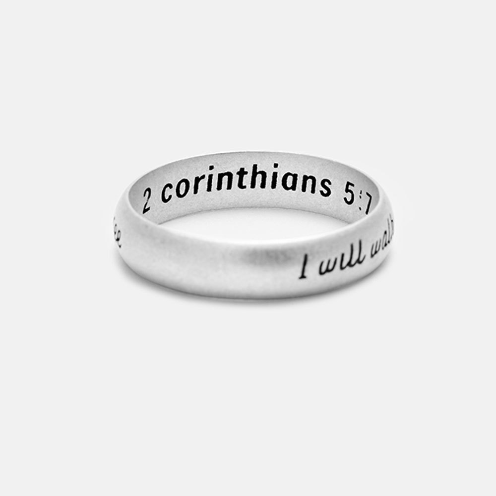 I Will Walk By Faith Even I Can't See Christian 925 Sterling Silver Ring