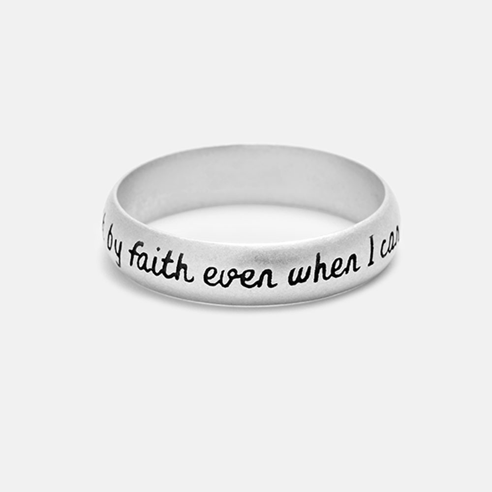 I Will Walk By Faith Even I Can't See Christian 925 Sterling Silver Ring