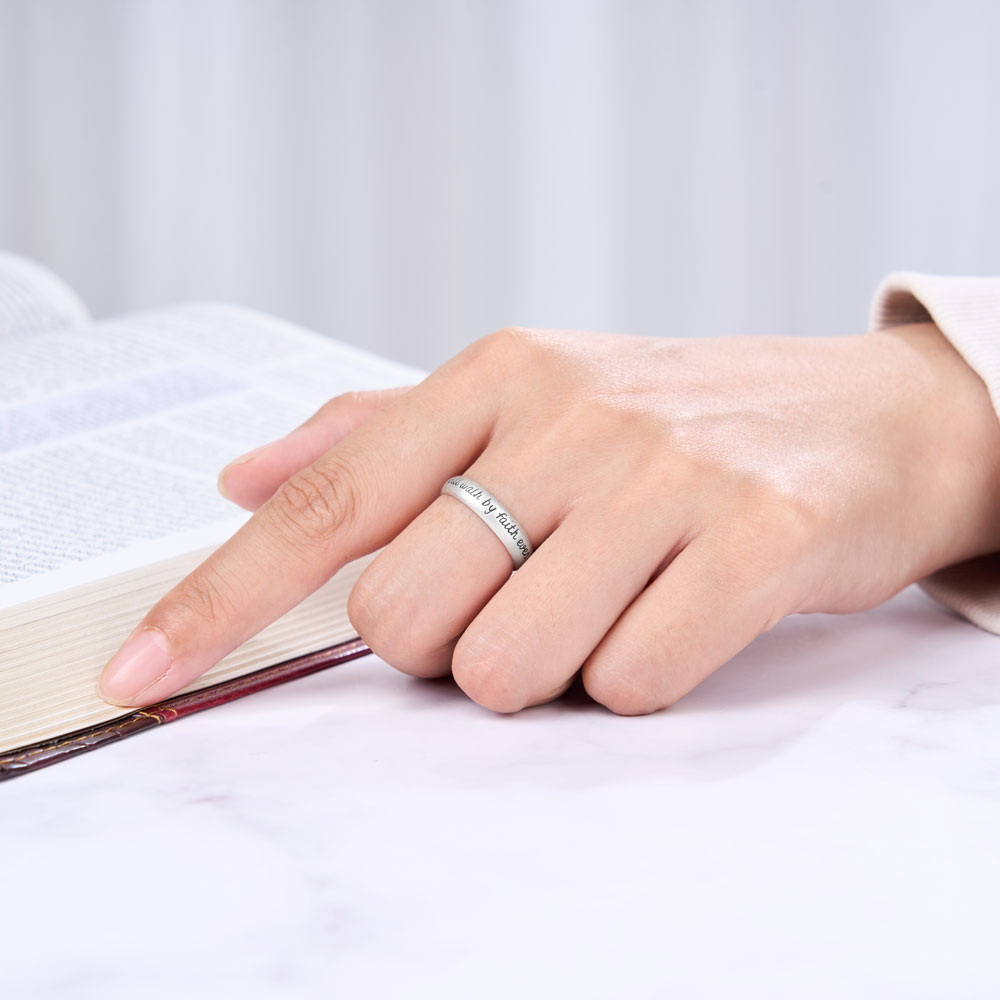 I Will Walk By Faith Even I Can't See Christian 925 Sterling Silver Ring