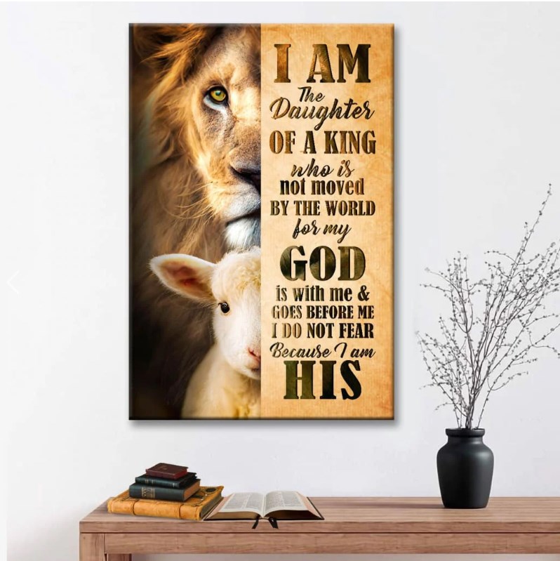 I Am The Daughter Of A King Christian Canvas Wall Art