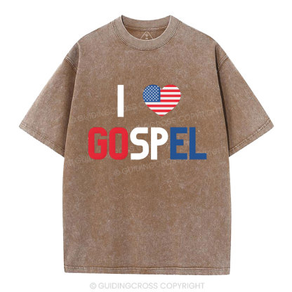 I love Gospel Christian Washed T-Shirt