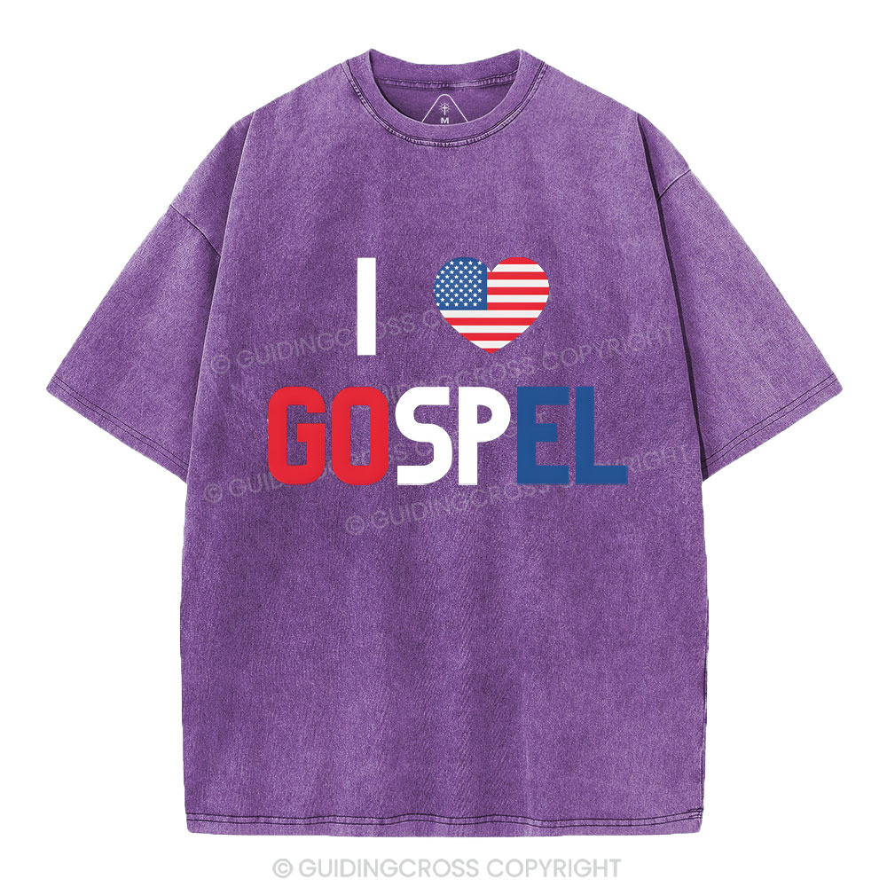 I love Gospel Christian Washed T-Shirt
