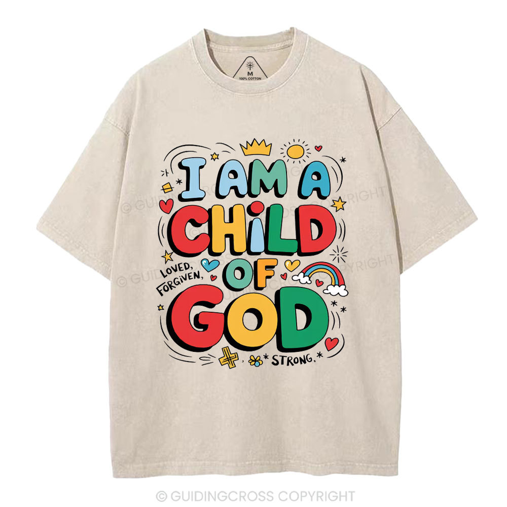 I'm A Child Of God Christian Washed T-Shirt