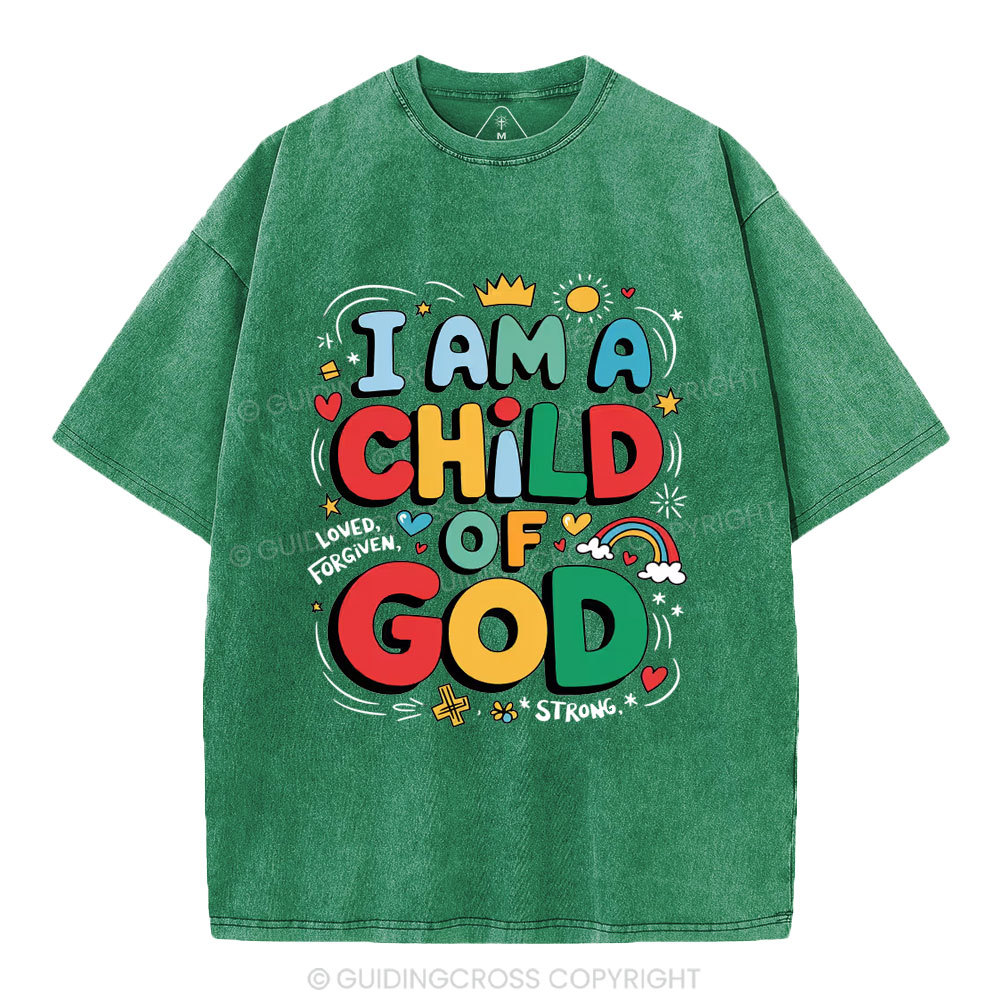 I'm A Child Of God Christian Washed T-Shirt