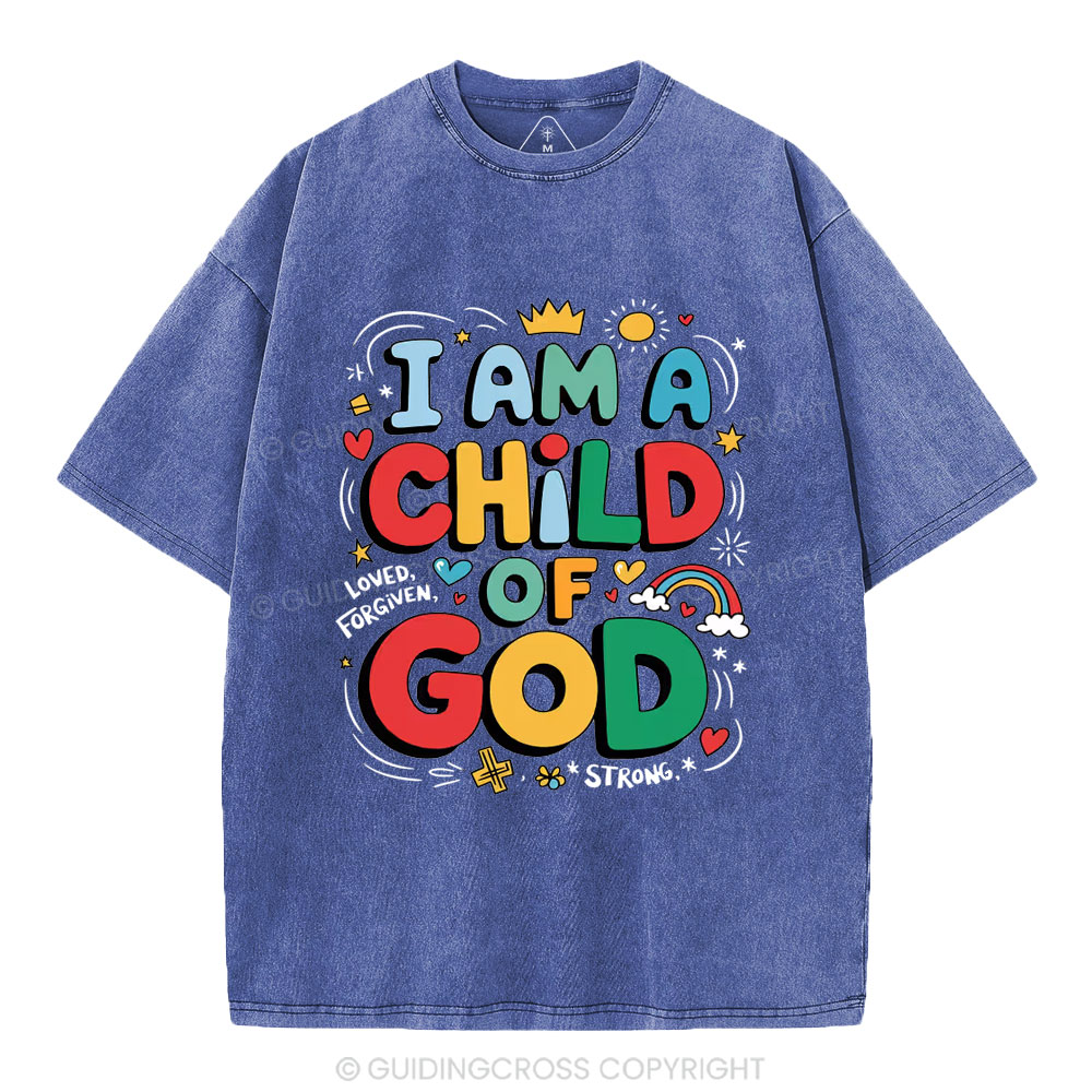 I'm A Child Of God Christian Washed T-Shirt