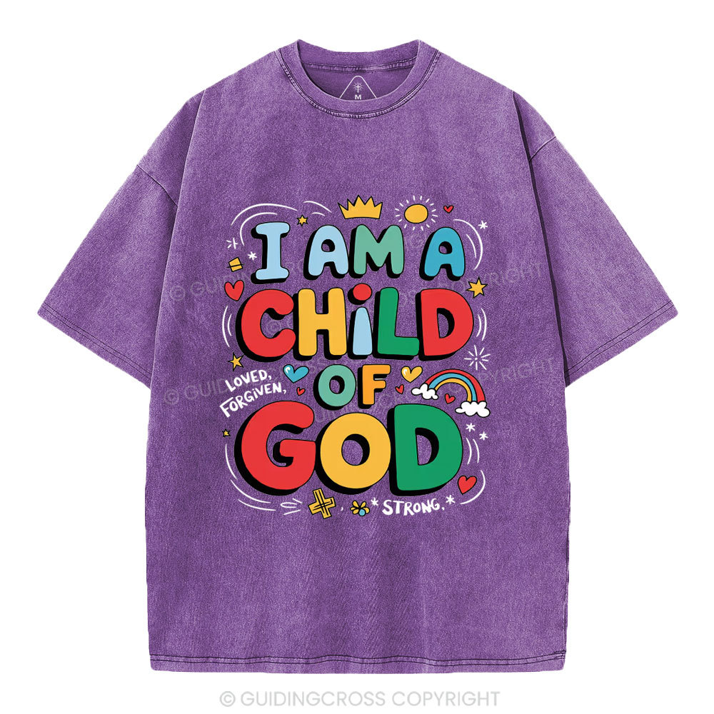 I'm A Child Of God Christian Washed T-Shirt