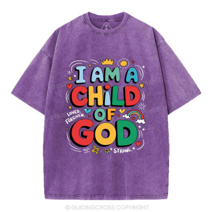 I'm A Child Of God Christian Washed T-Shirt