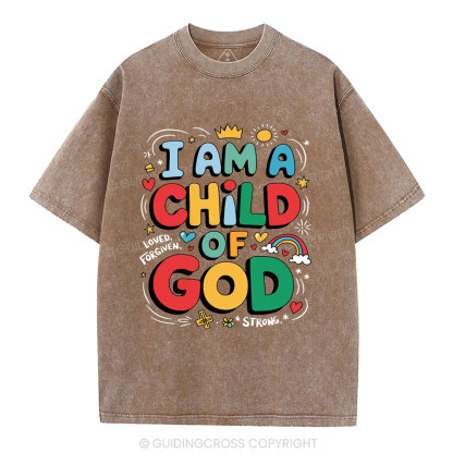 I'm A Child Of God Christian Washed T-Shirt