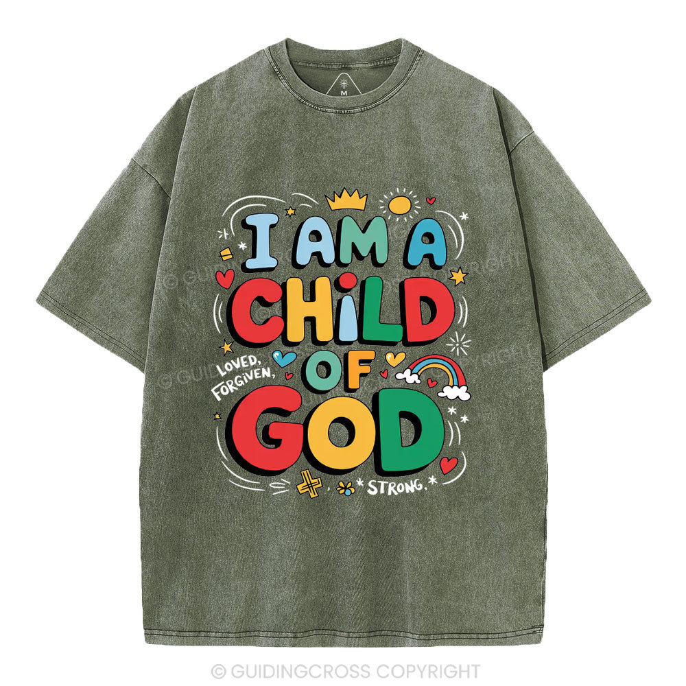 I'm A Child Of God Christian Washed T-Shirt