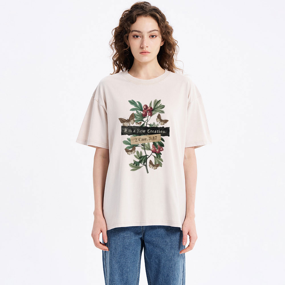 I'm A New Creation Washed Christian Washed T-Shirt