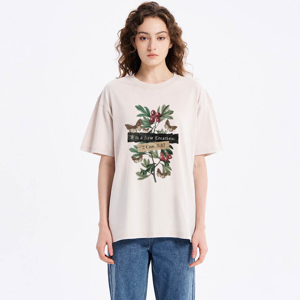 I'm A New Creation Washed Christian Washed T-Shirt