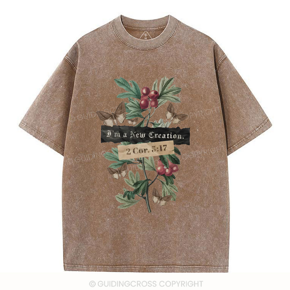 I'm A New Creation Washed Christian Washed T-Shirt