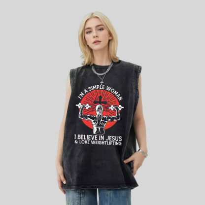 I'm A Simple Women I Believe In Jesus Christian Tank Top