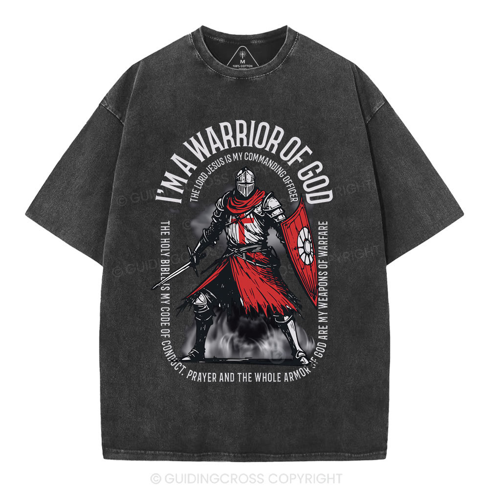I'm A Warrior Of God Christian Washed T-Shirt