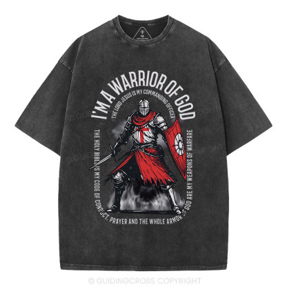 I'm A Warrior Of God Christian Washed T-Shirt
