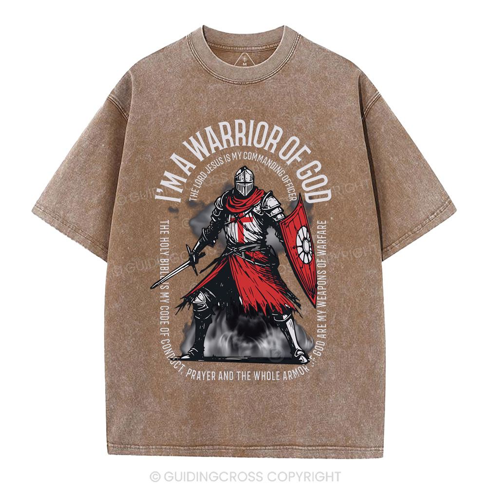 I'm A Warrior Of God Christian Washed T-Shirt