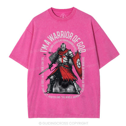I'm A Warrior Of God Christian Washed T-Shirt
