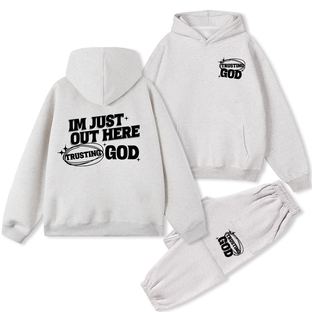I'm Just Out Here Christian Fleece Hoodie Set