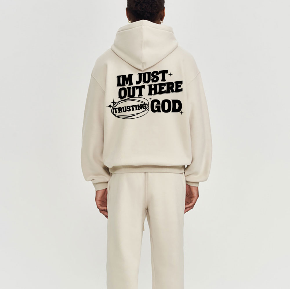 I'm Just Out Here Christian Fleece Hoodie Set