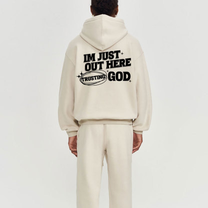 I'm Just Out Here Christian Fleece Hoodie Set