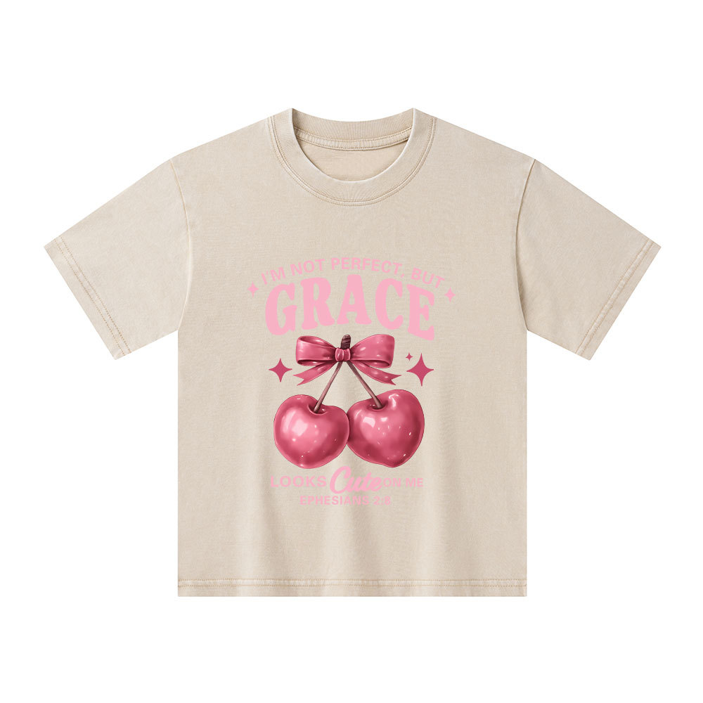 I'm Not Perfect But Grace Looks Cute On Me Kid Washed T-Shirt