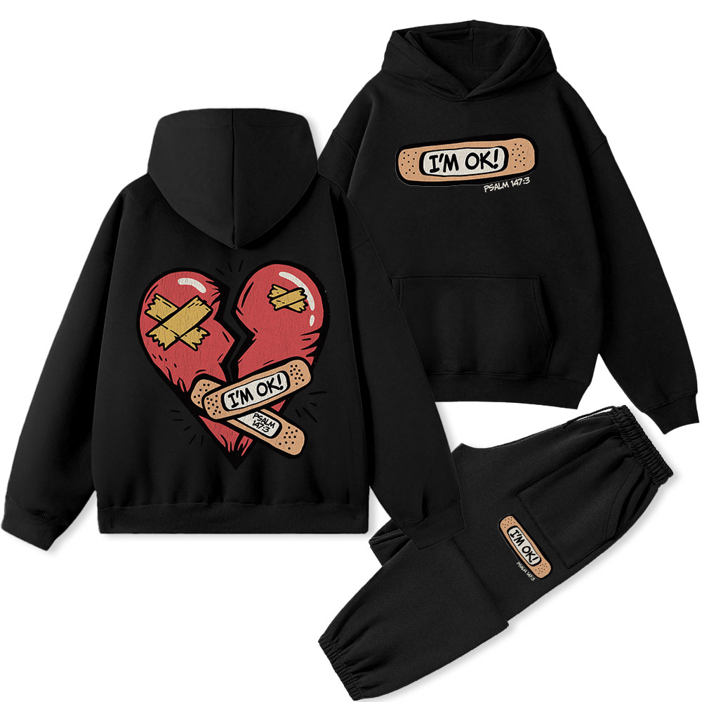 I'm OK Christian Premium Fleece Hoodie Set