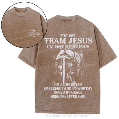 I'm On Team Jesus Christian Washed T-Shirt