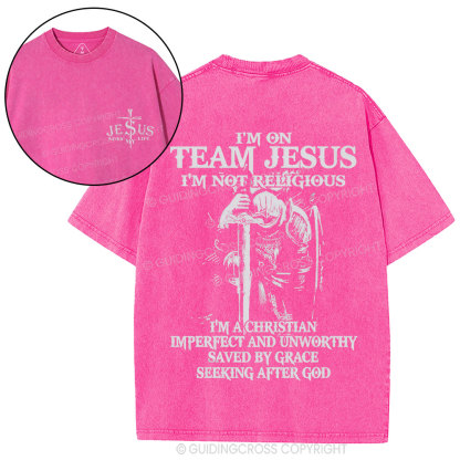 I'm On Team Jesus Christian Washed T-Shirt