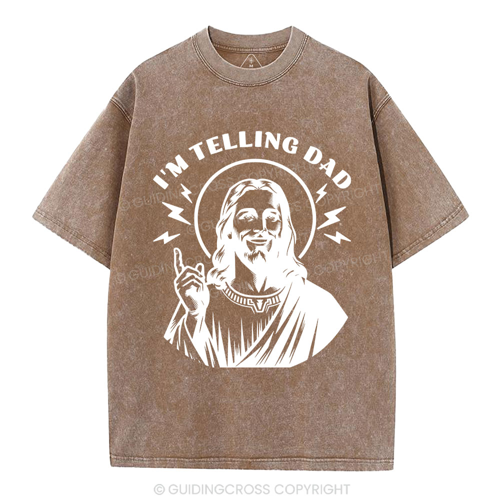 I'm Telling Dad Christian Washed T-Shirt