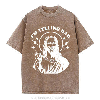 I'm Telling Dad Christian Washed T-Shirt
