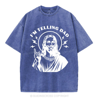 I'm Telling Dad Christian Washed T-Shirt