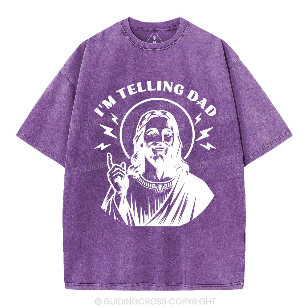 I'm Telling Dad Christian Washed T-Shirt