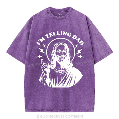I'm Telling Dad Christian Washed T-Shirt