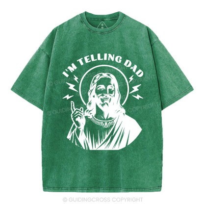 I'm Telling Dad Christian Washed T-Shirt