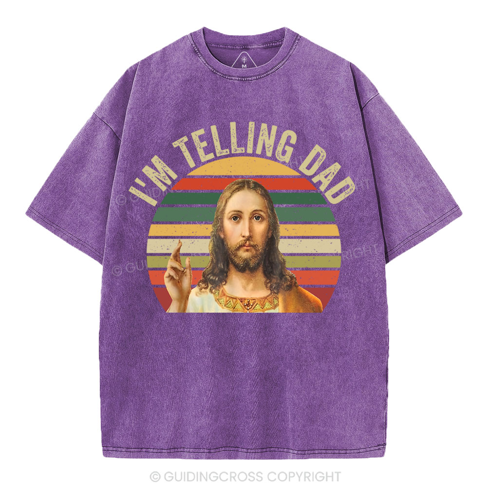 I'm Telling Dad Christian Washed T-Shirt