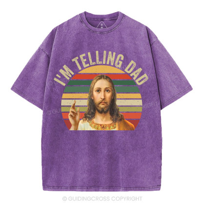 I'm Telling Dad Christian Washed T-Shirt