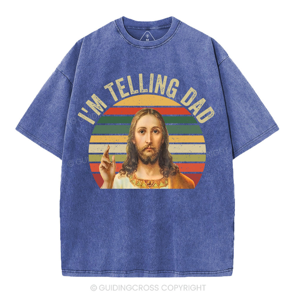 I'm Telling Dad Christian Washed T-Shirt