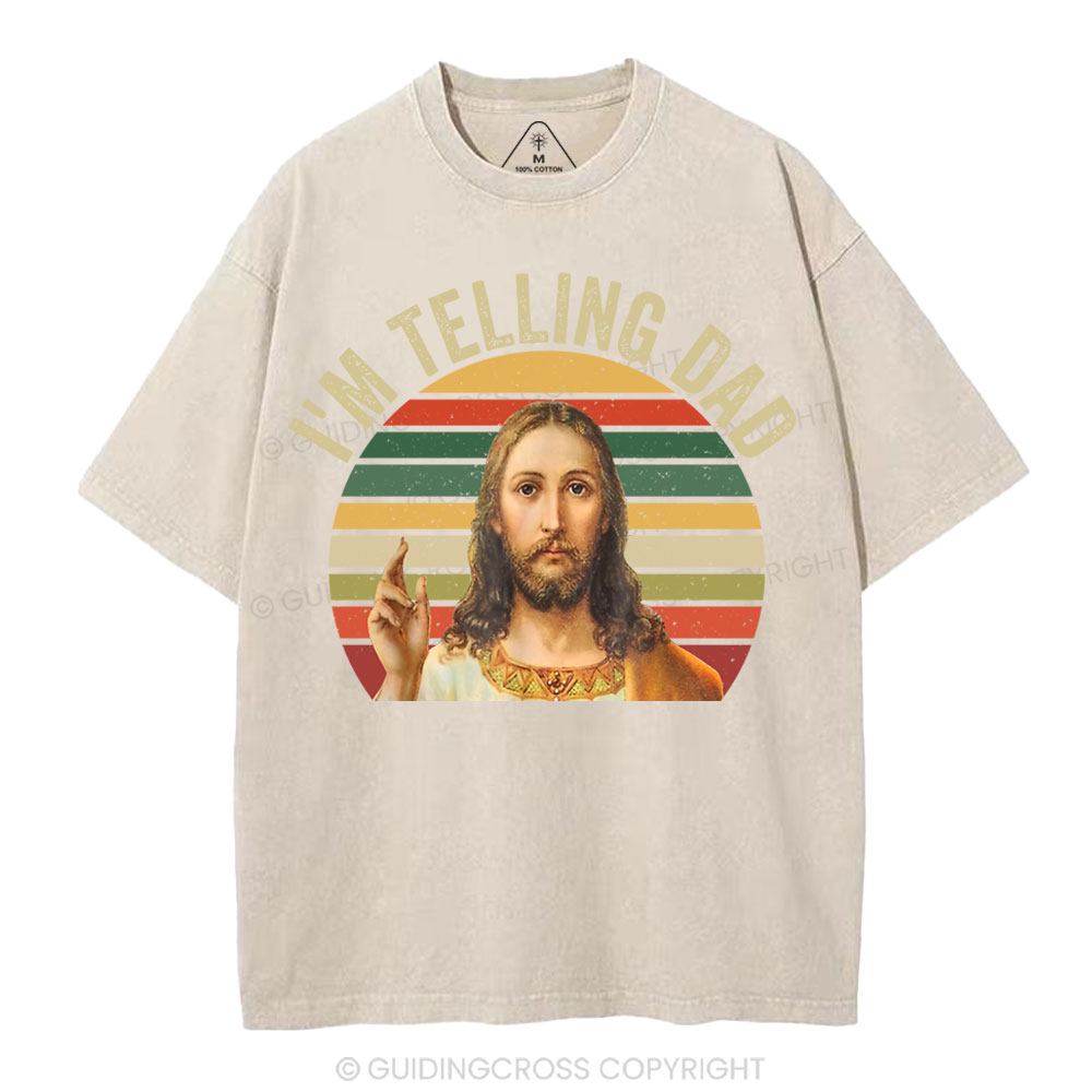 I'm Telling Dad Christian Washed T-Shirt