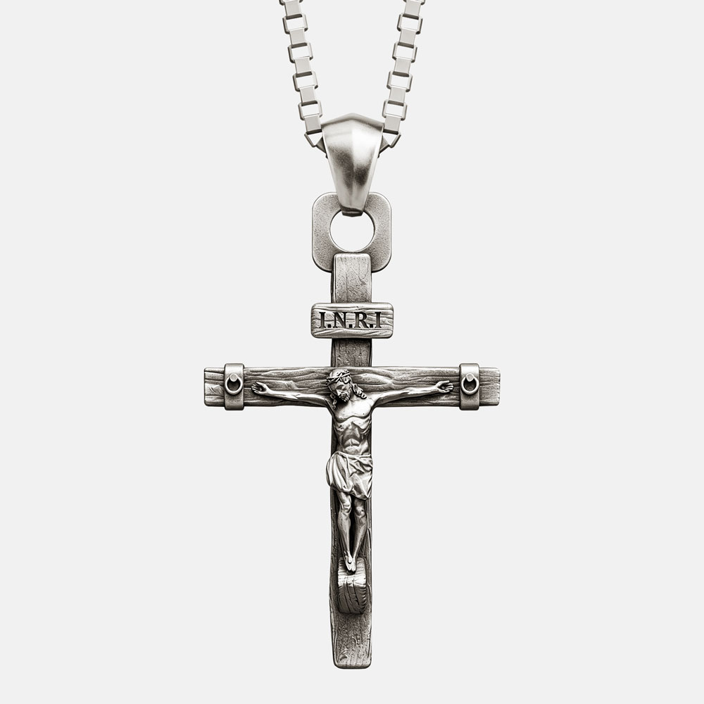 INRI Christian 925 Sterling Silver Necklace